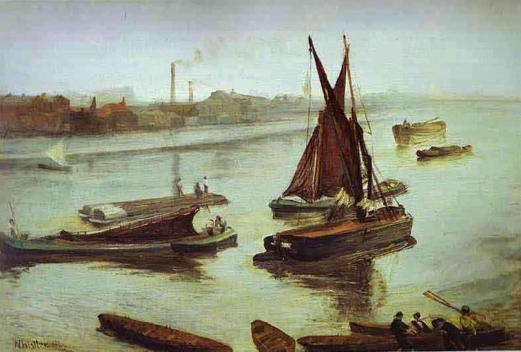 James Abbott Mcneill Whistler Old Battersea Beach Germany oil painting art